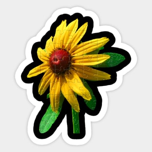 unique flower puzzle, bloom, sunhat flowers, nature Sticker